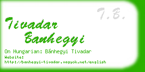 tivadar banhegyi business card